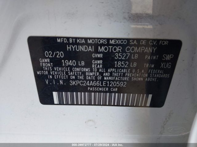 Photo 8 VIN: 3KPC24A66LE120592 - HYUNDAI ACCENT 