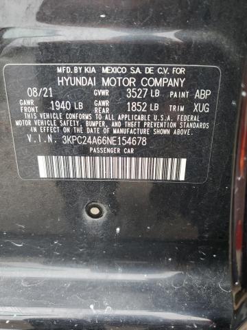 Photo 11 VIN: 3KPC24A66NE154678 - HYUNDAI ACCENT SE 