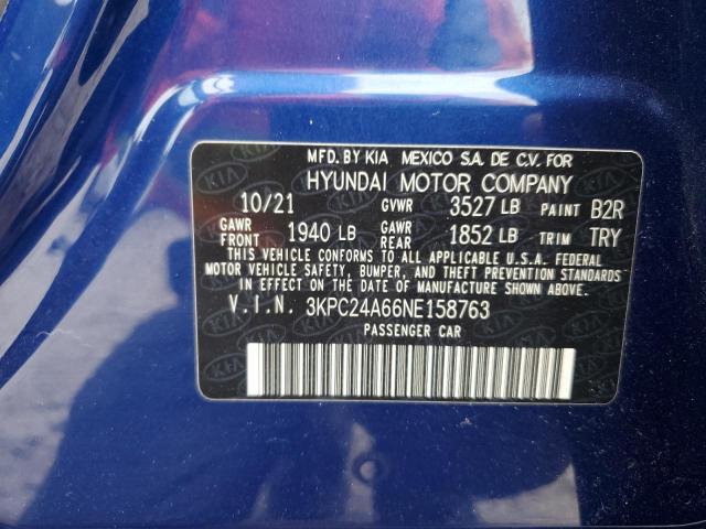 Photo 12 VIN: 3KPC24A66NE158763 - HYUNDAI ACCENT SE 