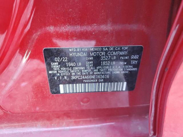 Photo 11 VIN: 3KPC24A66NE165616 - HYUNDAI ACCENT SE 