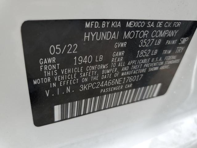 Photo 9 VIN: 3KPC24A66NE176017 - HYUNDAI ACCENT SE 