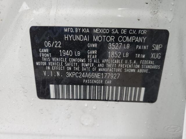 Photo 11 VIN: 3KPC24A66NE177927 - HYUNDAI ACCENT SE 