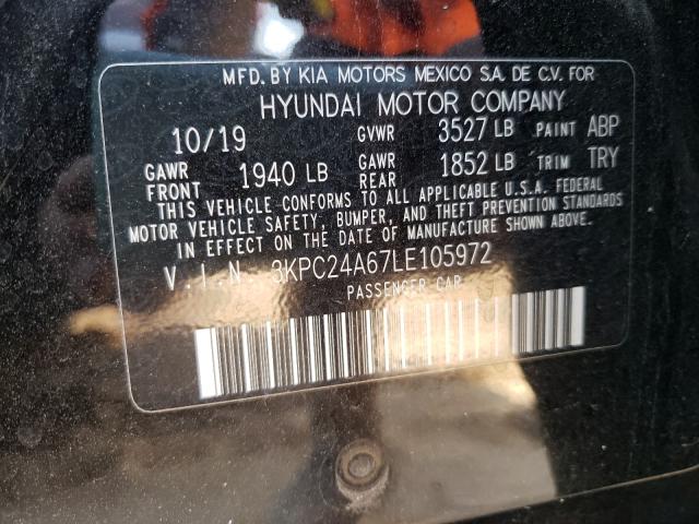 Photo 9 VIN: 3KPC24A67LE105972 - HYUNDAI ACCENT SE 