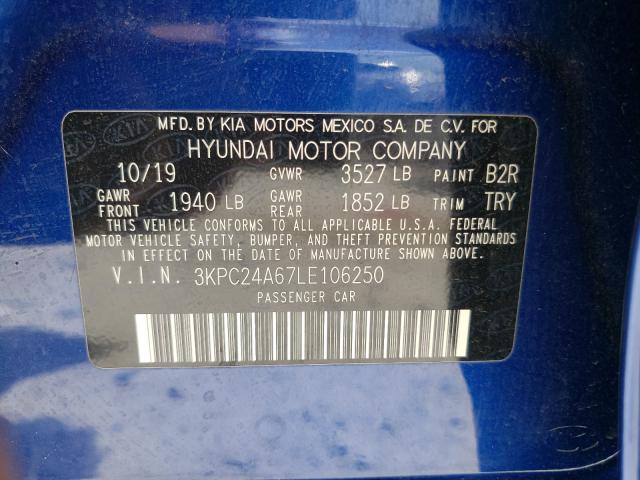 Photo 9 VIN: 3KPC24A67LE106250 - HYUNDAI ACCENT SE 