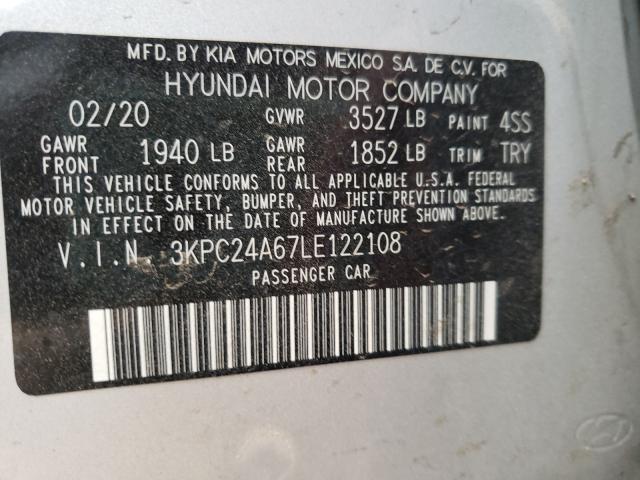 Photo 9 VIN: 3KPC24A67LE122108 - HYUNDAI ACCENT SE 