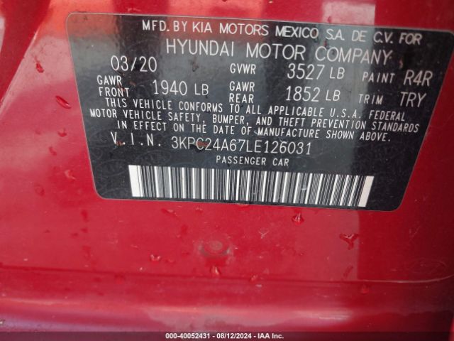 Photo 8 VIN: 3KPC24A67LE126031 - HYUNDAI ACCENT 