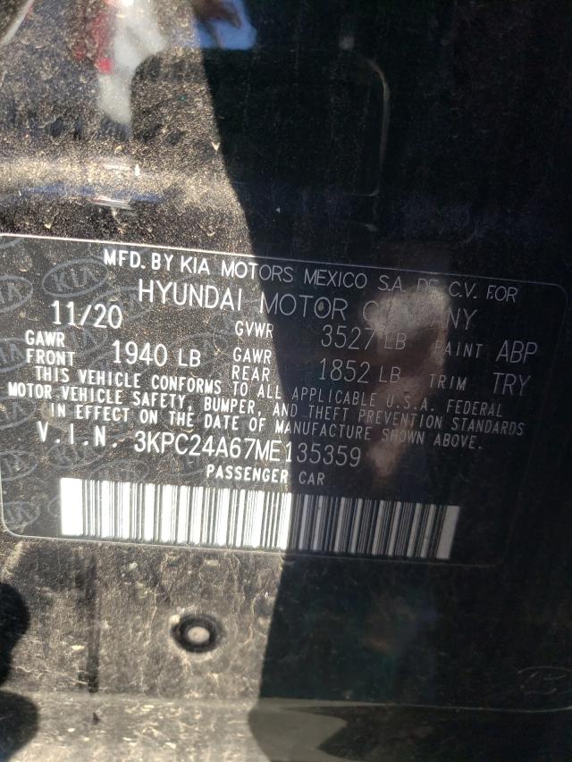 Photo 9 VIN: 3KPC24A67ME135359 - HYUNDAI ACCENT SE 