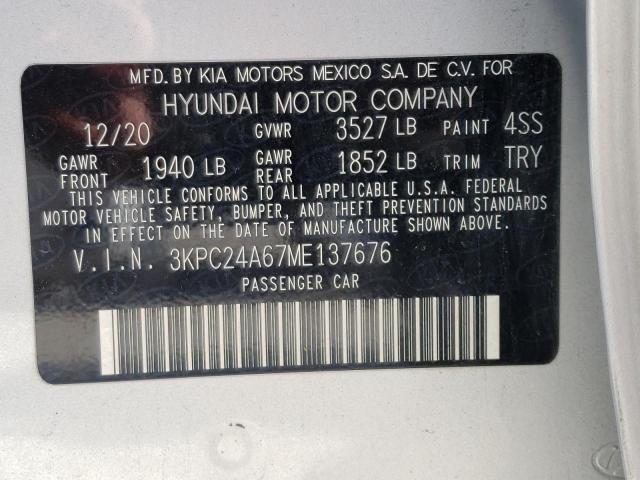 Photo 12 VIN: 3KPC24A67ME137676 - HYUNDAI ACCENT SE 