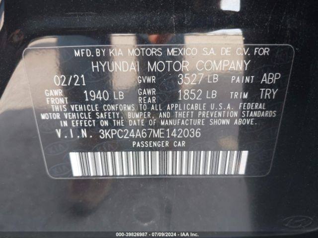 Photo 8 VIN: 3KPC24A67ME142036 - HYUNDAI ACCENT 