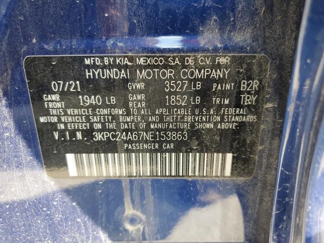 Photo 9 VIN: 3KPC24A67NE153863 - HYUNDAI ACCENT SE 