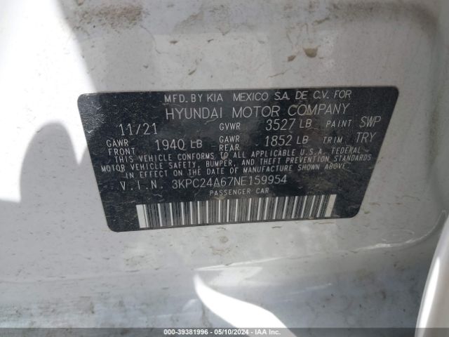 Photo 8 VIN: 3KPC24A67NE159954 - HYUNDAI ACCENT 