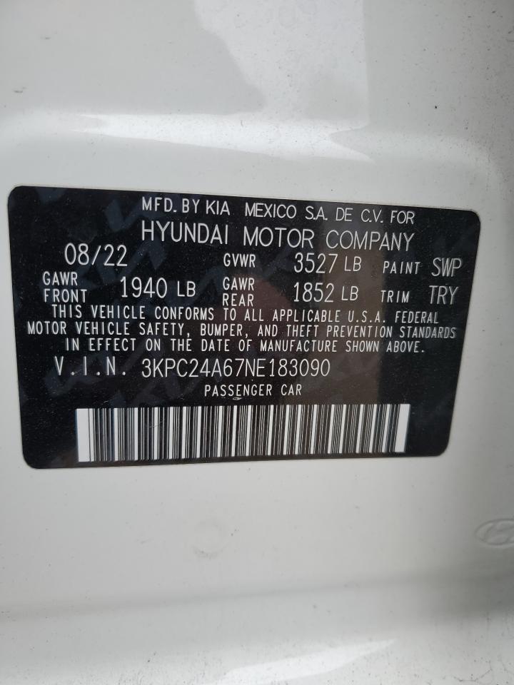 Photo 11 VIN: 3KPC24A67NE183090 - HYUNDAI ACCENT 