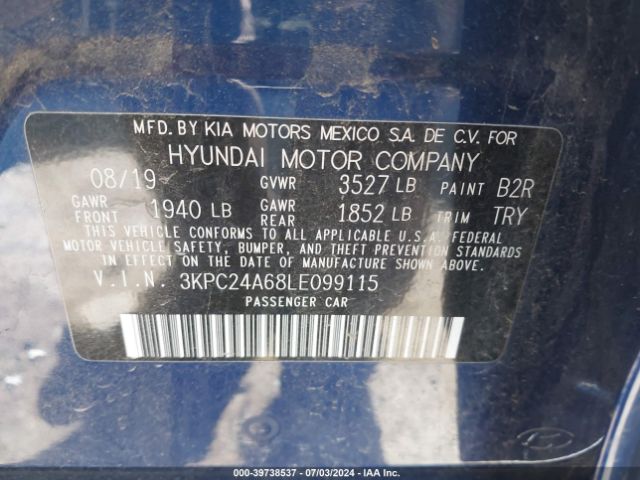 Photo 8 VIN: 3KPC24A68LE099115 - HYUNDAI ACCENT 