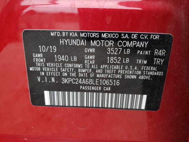 Photo 9 VIN: 3KPC24A68LE106516 - HYUNDAI ACCENT SE 