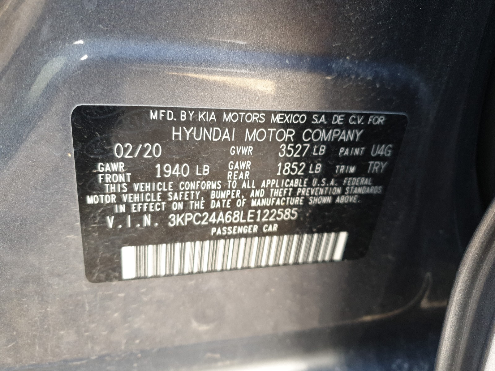 Photo 9 VIN: 3KPC24A68LE122585 - HYUNDAI ACCENT SE 