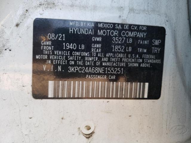 Photo 9 VIN: 3KPC24A68NE155251 - HYUNDAI ACCENT SE 