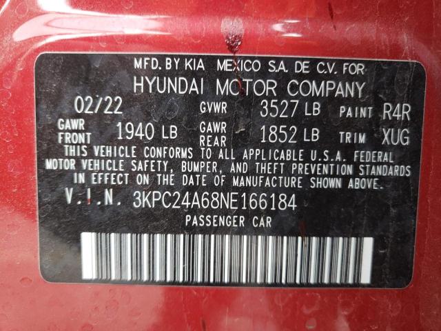 Photo 11 VIN: 3KPC24A68NE166184 - HYUNDAI ACCENT SE 