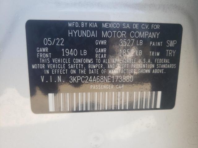 Photo 12 VIN: 3KPC24A68NE173880 - HYUNDAI ACCENT SE 