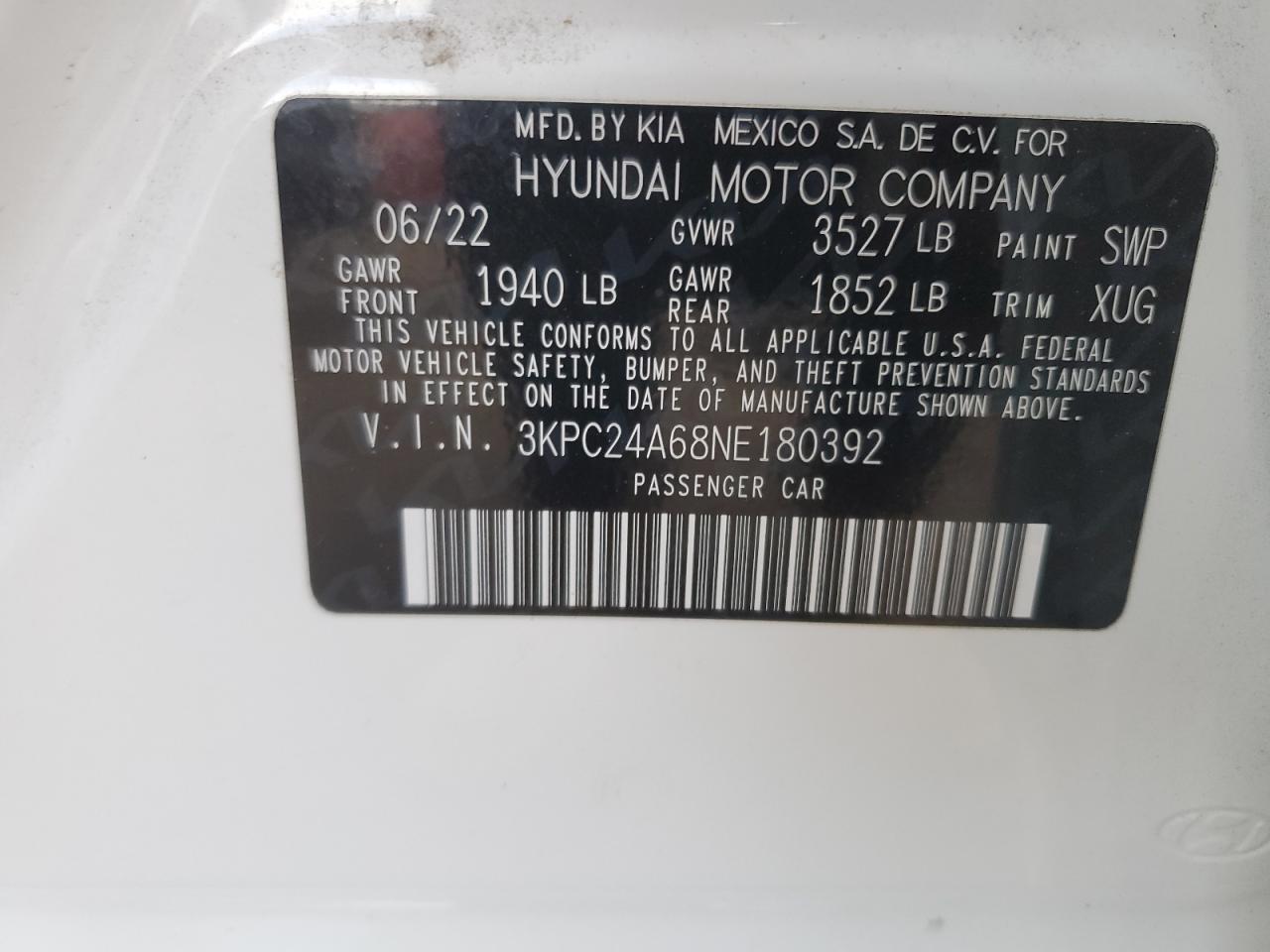 Photo 11 VIN: 3KPC24A68NE180392 - HYUNDAI ACCENT 