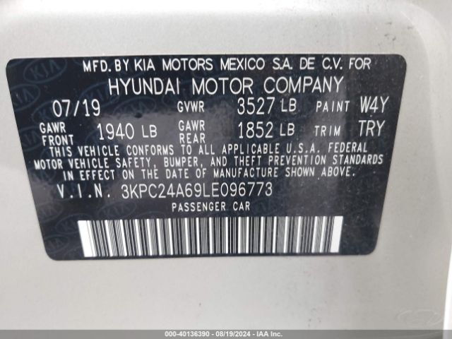 Photo 8 VIN: 3KPC24A69LE096773 - HYUNDAI ACCENT 