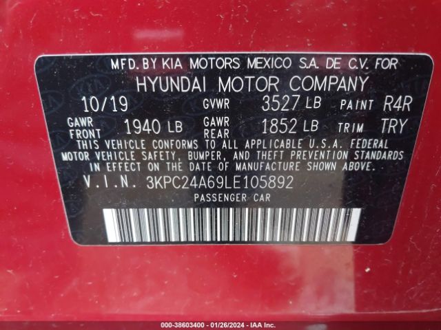 Photo 8 VIN: 3KPC24A69LE105892 - HYUNDAI ACCENT 