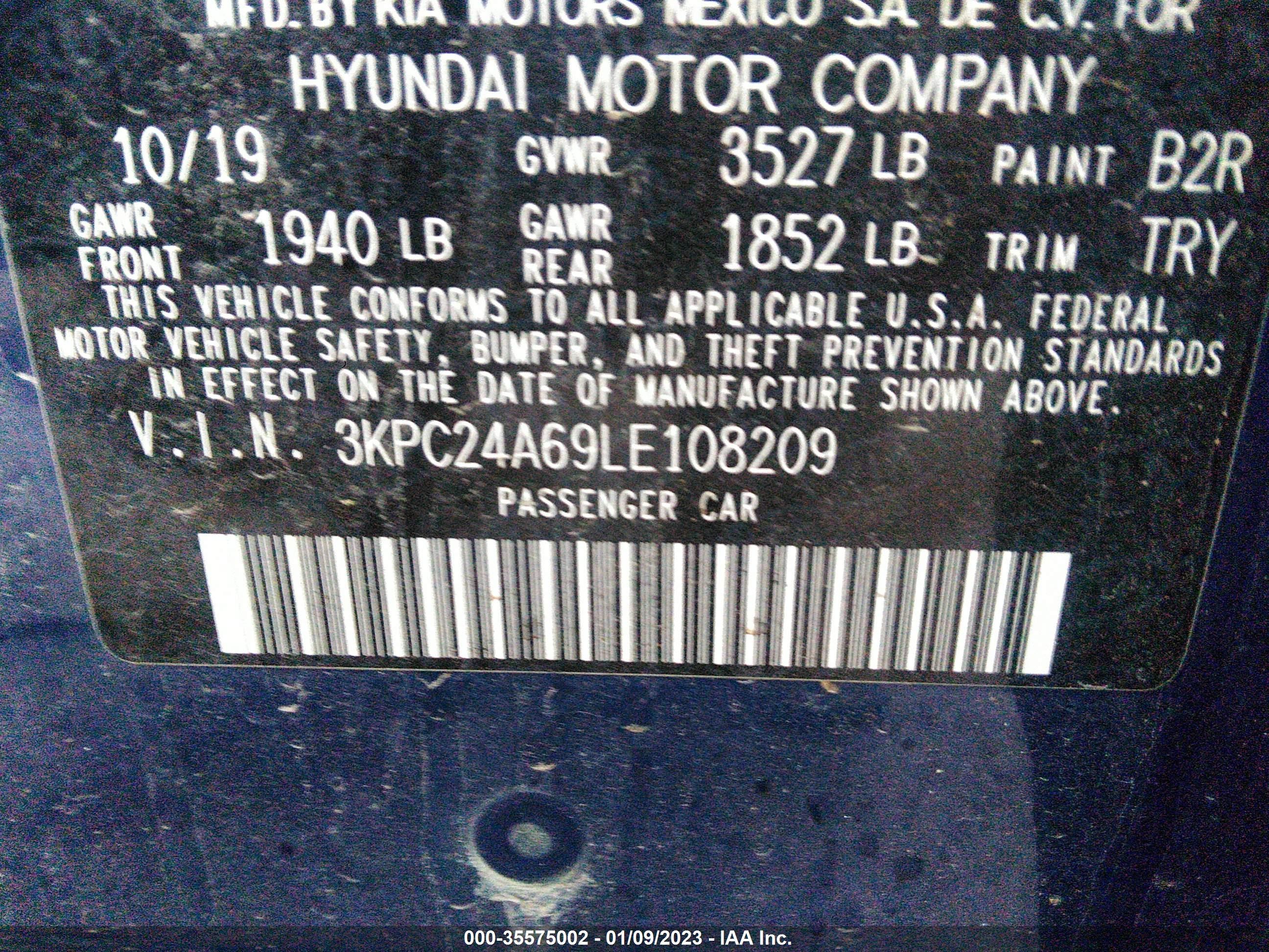 Photo 8 VIN: 3KPC24A69LE108209 - HYUNDAI ACCENT 