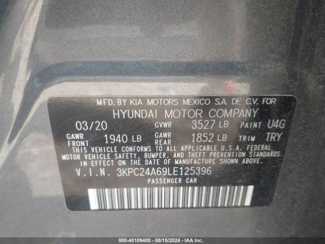 Photo 8 VIN: 3KPC24A69LE125396 - HYUNDAI ACCENT 