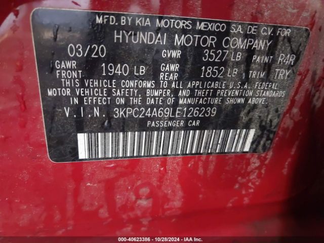 Photo 8 VIN: 3KPC24A69LE126239 - HYUNDAI ACCENT 