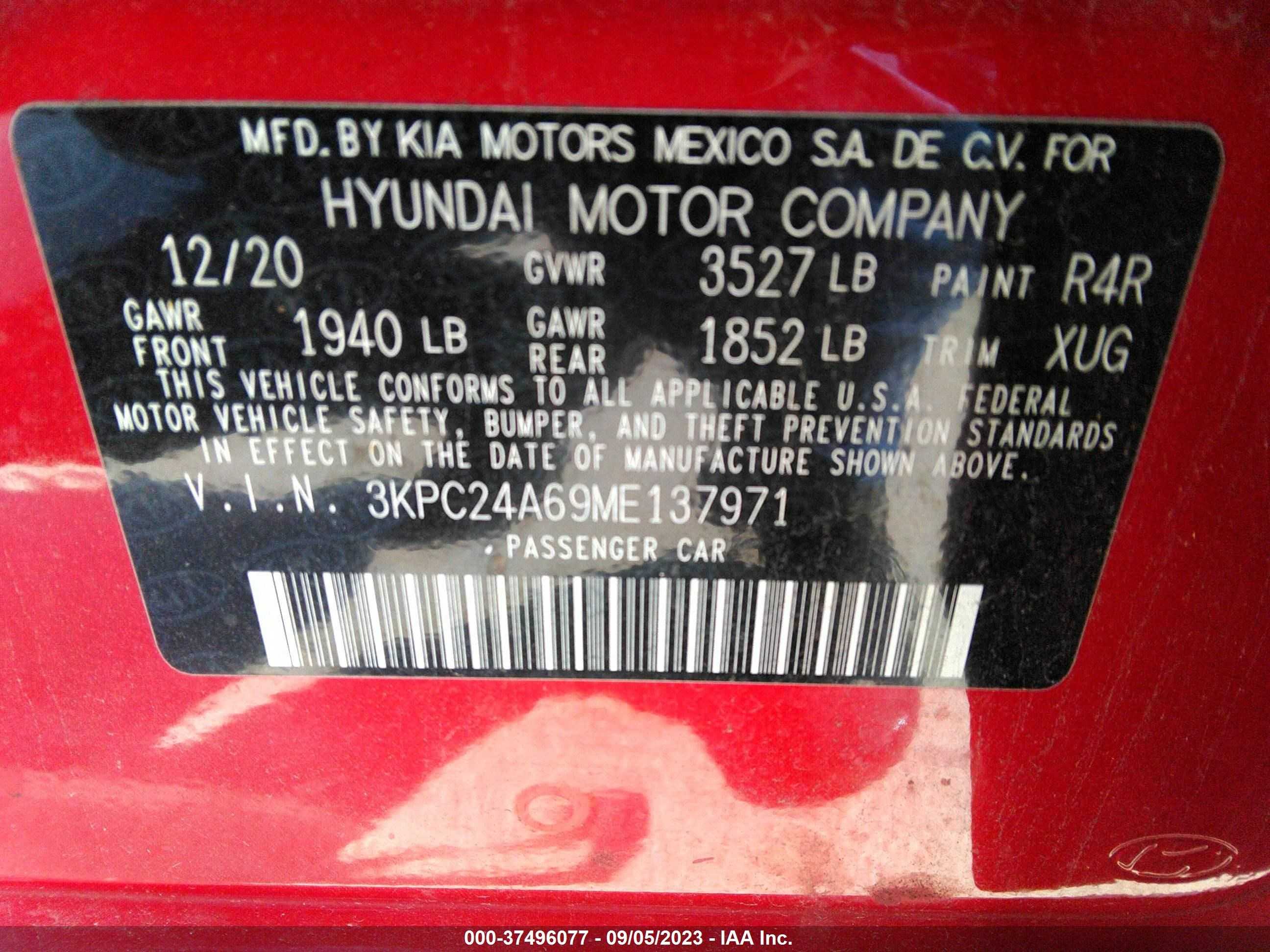 Photo 8 VIN: 3KPC24A69ME137971 - HYUNDAI ACCENT 