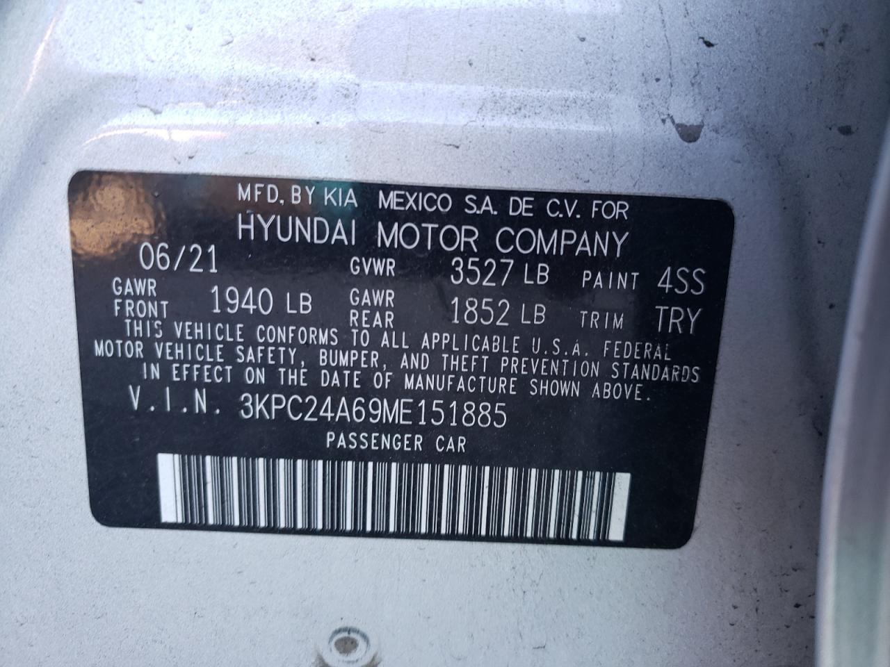 Photo 12 VIN: 3KPC24A69ME151885 - HYUNDAI ACCENT 