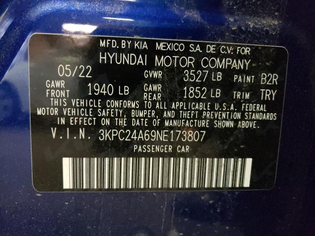 Photo 12 VIN: 3KPC24A69NE173807 - HYUNDAI ACCENT SE 