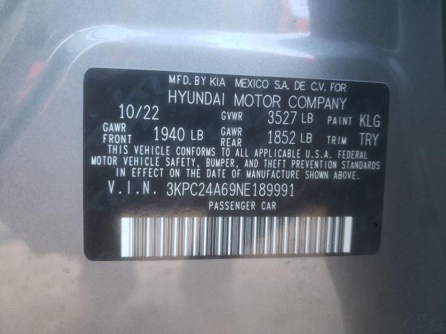 Photo 11 VIN: 3KPC24A69NE189991 - HYUNDAI ACCENT SE 