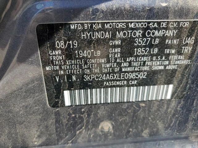 Photo 11 VIN: 3KPC24A6XLE098502 - HYUNDAI ACCENT SE 