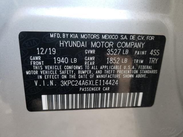 Photo 9 VIN: 3KPC24A6XLE114424 - HYUNDAI ACCENT SE 