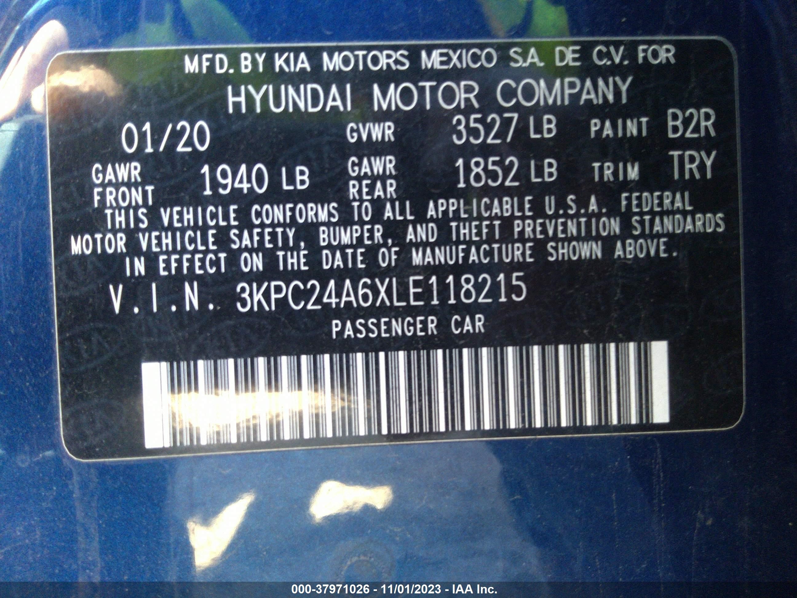 Photo 8 VIN: 3KPC24A6XLE118215 - HYUNDAI ACCENT 