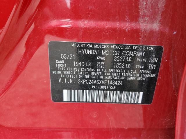 Photo 12 VIN: 3KPC24A6XME143424 - HYUNDAI ACCENT SE 