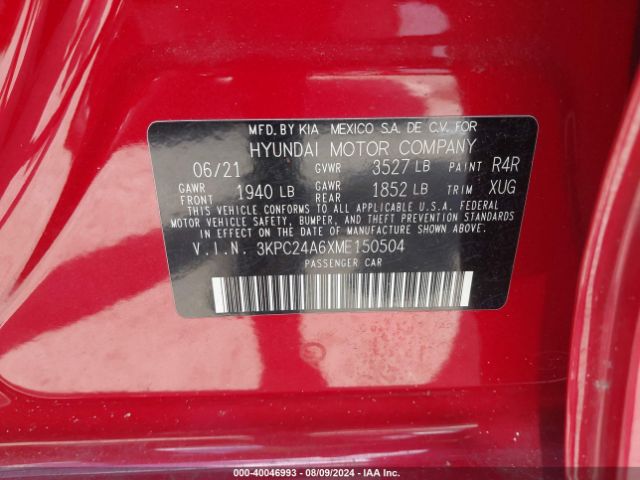 Photo 8 VIN: 3KPC24A6XME150504 - HYUNDAI ACCENT 