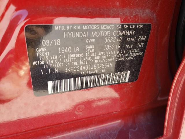 Photo 9 VIN: 3KPC34A31JE028645 - HYUNDAI ACCENT LIM 