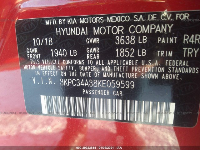 Photo 8 VIN: 3KPC34A38KE059599 - HYUNDAI ACCENT 