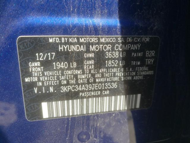 Photo 9 VIN: 3KPC34A39JE013536 - HYUNDAI ACCENT LIM 