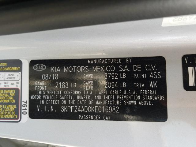 Photo 9 VIN: 3KPF24AD0KE016982 - KIA FORTE FE 