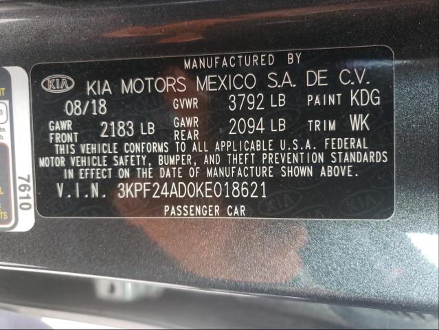 Photo 9 VIN: 3KPF24AD0KE018621 - KIA FORTE FE 