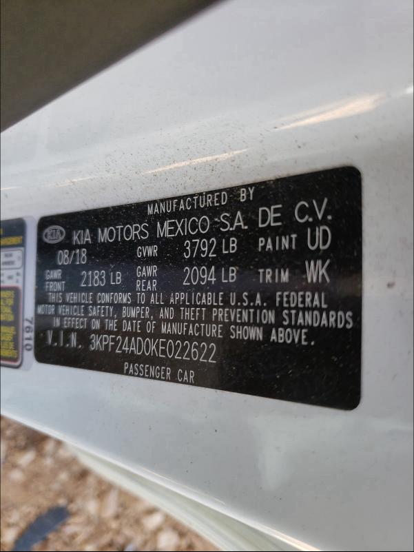 Photo 9 VIN: 3KPF24AD0KE022622 - KIA FORTE FE 