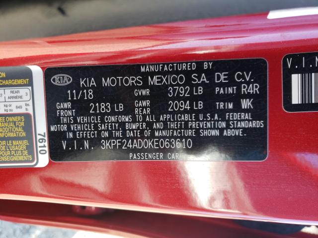 Photo 9 VIN: 3KPF24AD0KE063610 - KIA FORTE FE 