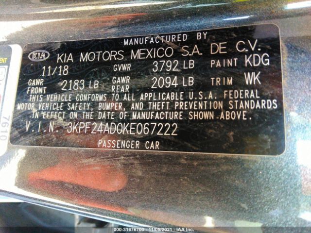 Photo 8 VIN: 3KPF24AD0KE067222 - KIA FORTE 