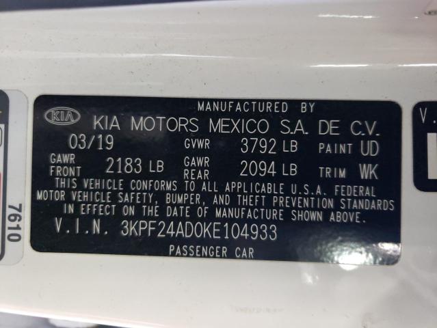 Photo 11 VIN: 3KPF24AD0KE104933 - KIA FORTE FE 