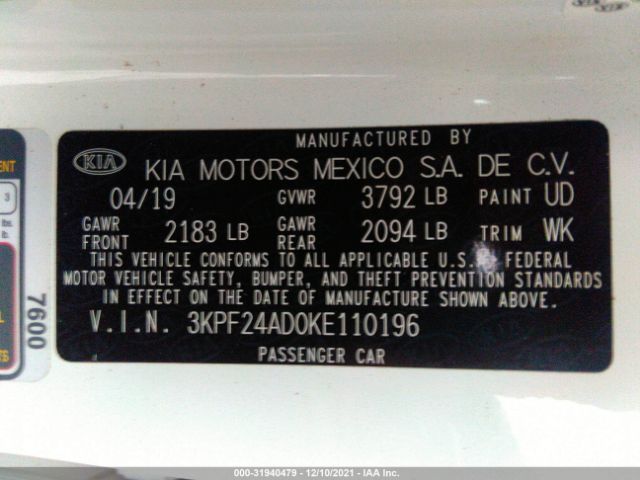 Photo 8 VIN: 3KPF24AD0KE110196 - KIA FORTE 