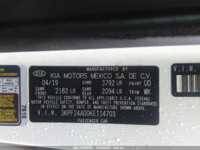 Photo 8 VIN: 3KPF24AD0KE114703 - KIA FORTE 