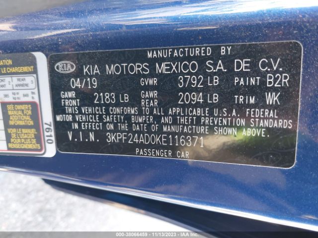 Photo 8 VIN: 3KPF24AD0KE116371 - KIA FORTE 