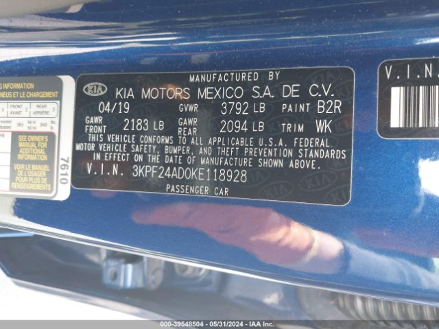 Photo 8 VIN: 3KPF24AD0KE118928 - KIA FORTE 